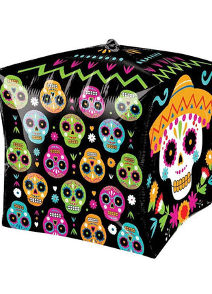 15in Anagram Vibrant Day Of The Dead Cubez Balloon