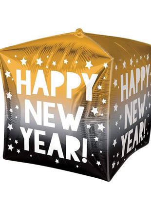15in Anagram Happy New Year Stars Cubez Balloon - Joker Party Supply