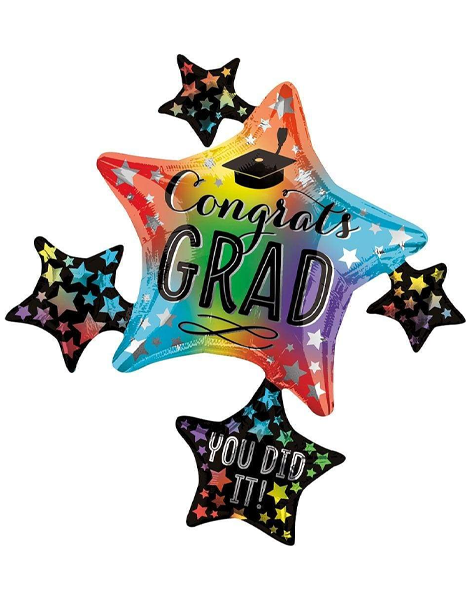 35in Anagram Colorful Congrats Grad Cluster Balloon
