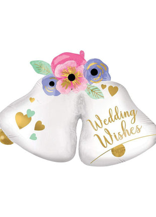 33in Anagram Wedding Wishes Bells Balloon - Joker Party Supply