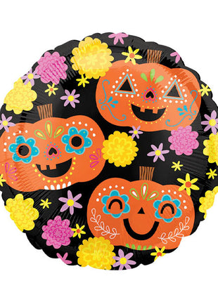 18in Anagram Day Of The Dead Pumpkins Balloon