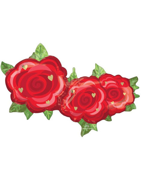 37in Anagram Red Rose Trio Balloon - Joker Party Supply