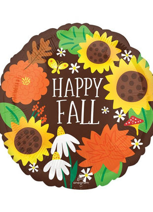 17in Anagram Happy Fall Sunflower Balloon