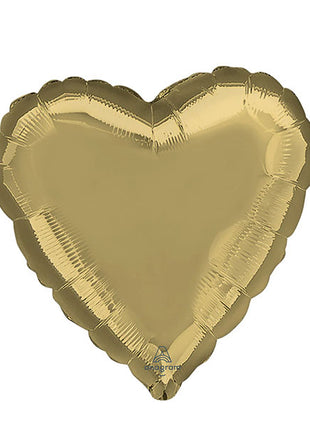 Globo con forma de corazón de oro blanco con anagrama de 18 pulgadas