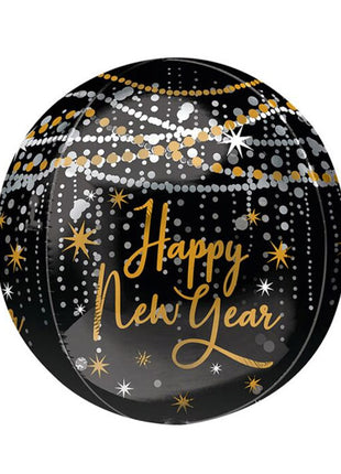 16in Anagram Happy New Year Midnight Hour Orbz Balloon - Joker Party Supply