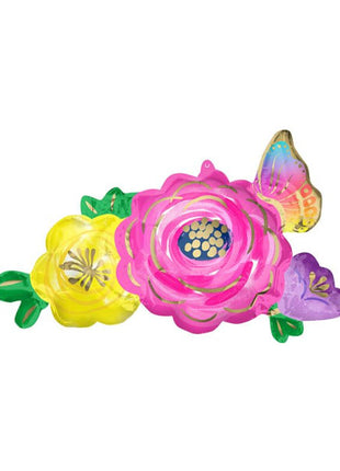 37in Anagram  Beautiful Flowers and Butterfly Balloon - Joker Party Supply