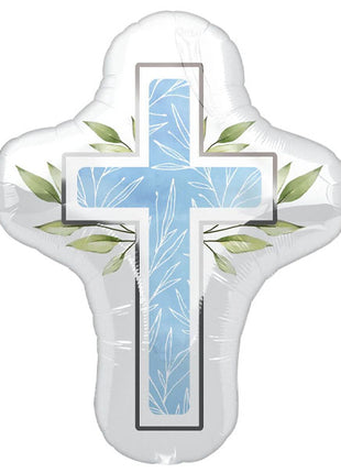 28in Anagram First Communion Blue Cross Balloon - Joker Party Supply