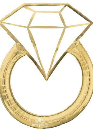 30in Anagram White Gold Wedding Ring Balloon - Joker Party Supply