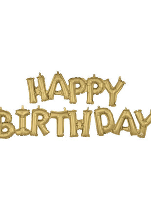Anagram Air-Filled Gold Happy Birthday Balloon - Joker Party Supply