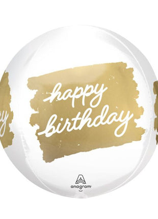 16in Anagram Golden Birthday Orbz Balloon