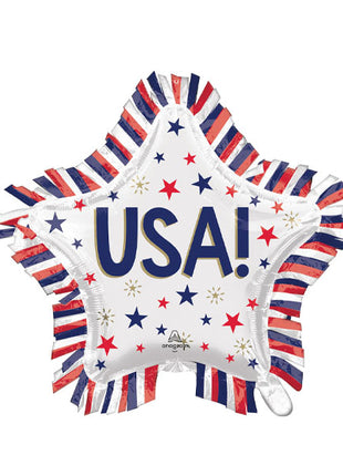 28in Anagram USA Star Fringe Balloon - Joker Party Supply