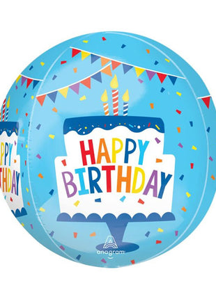 16in Anagram Happy Birthday Tiered Cake Orbz Balloon