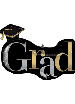 Birretes de graduación con anagrama de 33 pulgadas, globo plateado y dorado
