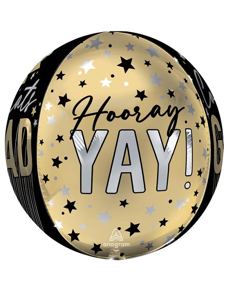 16in Anagram Congrats Grad Stripes & Stars Orbz Balloon