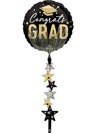 Globo Airwalker de 67 pulgadas con anagrama de rayas sobre rayas y estrellas graduadas