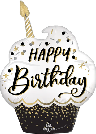 29in Anagram Happy Birthday Cupcake Wishes Balloon - Joker Party Supply