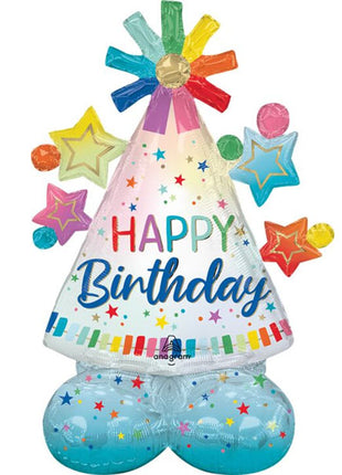 36in Anagram Airloonz Junior Happy Birthday Hat Balloon - Joker Party Supply