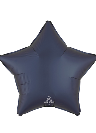 Globo de estrella azul marino satinado con anagrama de 18 pulgadas