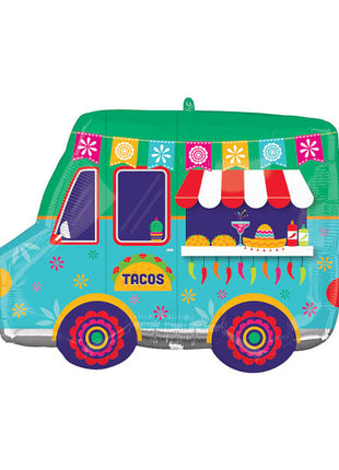 Globo de camión de tacos con anagrama de 23 pulgadas para Fiesta Time