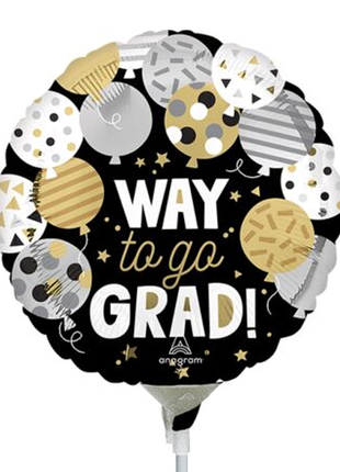 Globo de graduación con anagrama "Way to Go" de 9 pulgadas (se requiere sellado térmico)