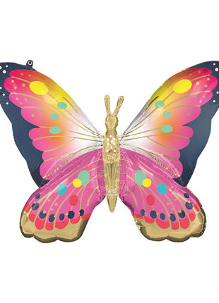 30in Anagram Vibrant Pink Satin Butterfly Flutters Balloon