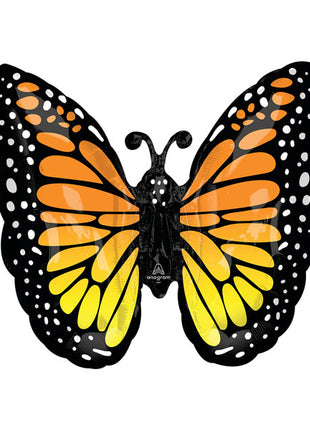 Globo de mariposa monarca con anagrama de 25 pulgadas
