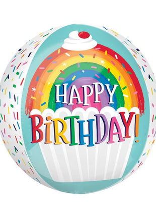 16in Anagram Rainbow Sprinkles Birthday Orbz Balloon
