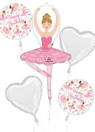 Anagram Ballerina Girl Birthday Bouquet Balloons 5pc