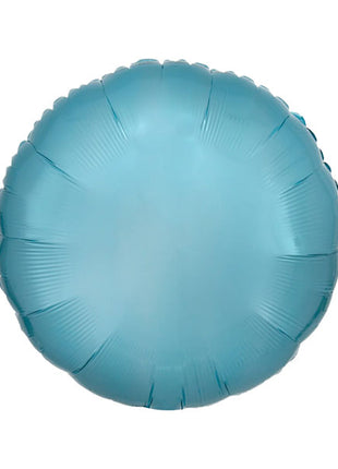 Globo redondo azul pastel con anagrama de 18 pulgadas