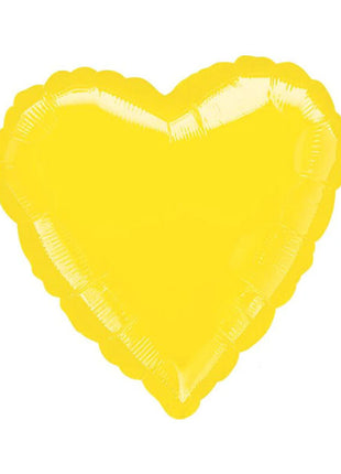 Globo de corazón amarillo con anagrama de 18 pulgadas