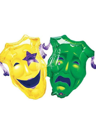 36in Anagram Mardi Gras Drama Masks Balloon - Joker Party Supply