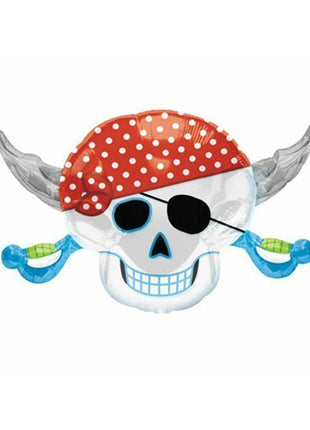 28in Anagarm Pirate Skull and Bones Balloon - Joker Party Supply