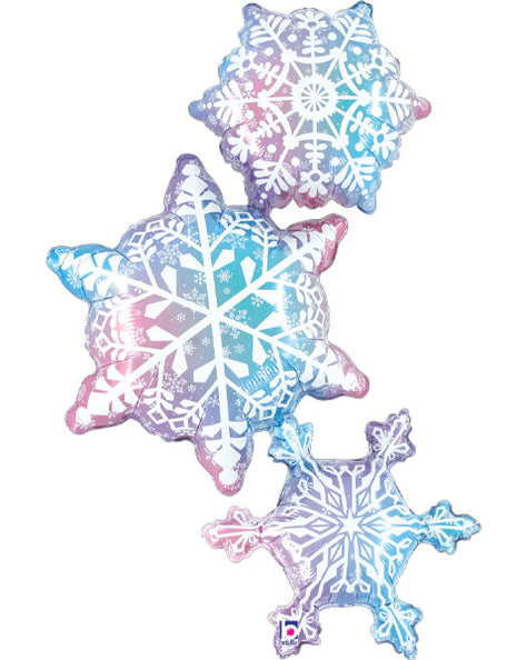42in Betallic Snowflake Trio Balloon - Joker Party Supply
