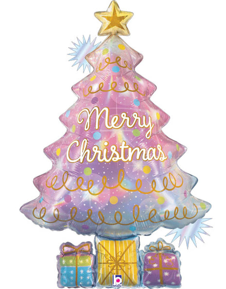 32in Betallic Holographic Opal Christmas Tree Balloon - Joker Party Supply