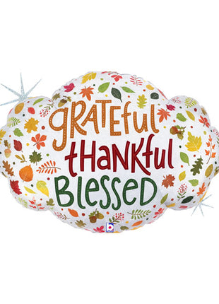 36in Betallic Grateful Thankful Blessed Balloon