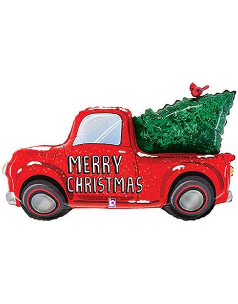 41in Betallic Merry Christmas Truck Balloon - Joker Party Supply