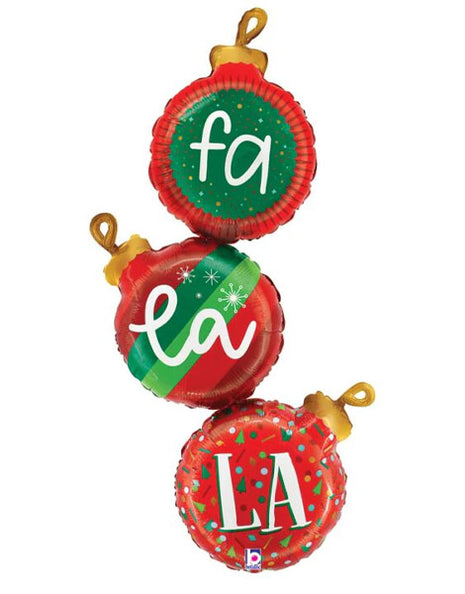 43in Betallic Fa La La Ornaments Balloon - Joker Party Supply