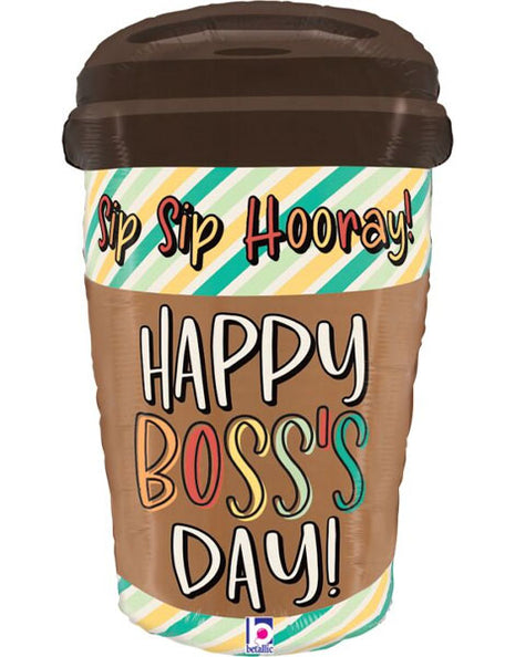 25in Betallic Boss's Day To Go Cup Balloon