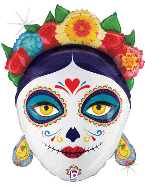 27in Betallic Floral La Catrina Balloon