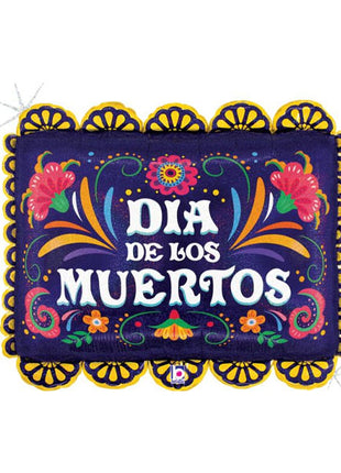 30in Beatllic Dia De Los Muertos Decorative Mat Balloon
