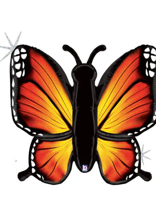 32in Holographic Orange Radiant Butterfly Balloon - Joker Party Supply