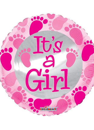 18in ConverUSA Baby Pink Footprints Balloon