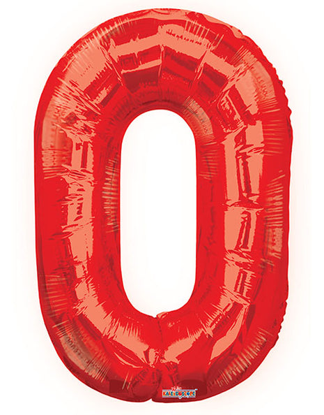 34in Conver USA Red Number 0 Balloon - Joker Party Supply