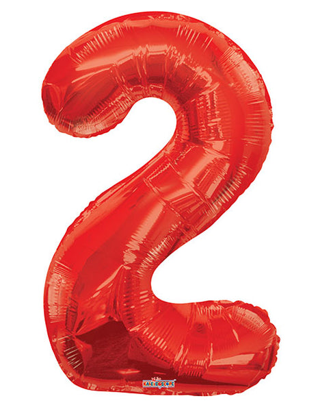 34in Conver USA Red Number 2 Balloon - Joker Party Supply