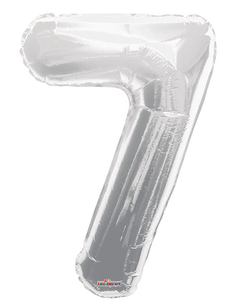 34in Conver USA Silver Number 7 Balloon - Joker Party Supply