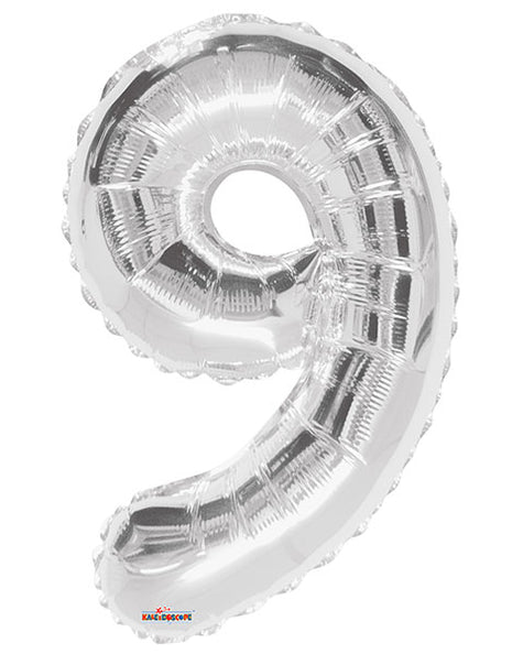 34in Conver USA Silver Number 9 Balloon - Joker Party Supply