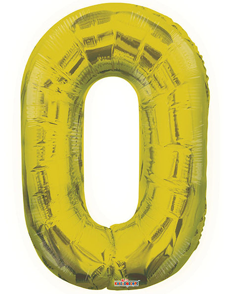 34in Conver USA Gold Number 0 Balloon - Joker Party Supply