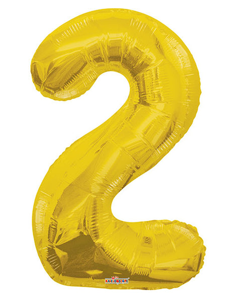 34in Conver USA Gold Number 2 Balloon - Joker Party Supply