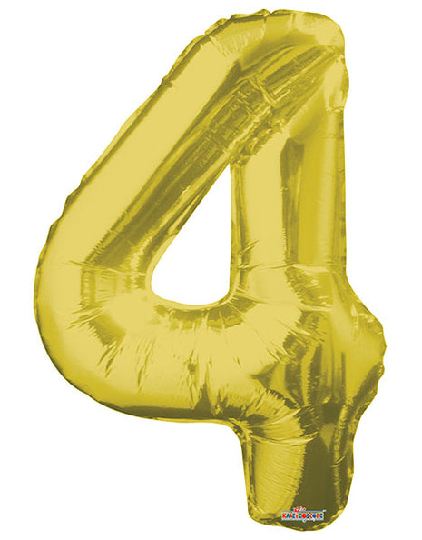 34in Conver USA Gold Number 4 Balloon - Joker Party Supply