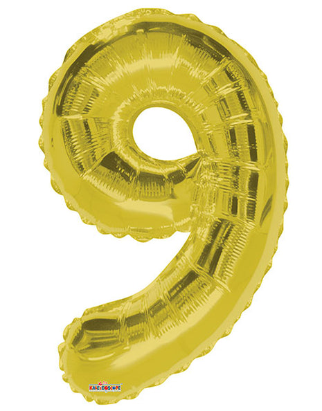 34in Conver USA Gold Number 9 Balloon - Joker Party Supply